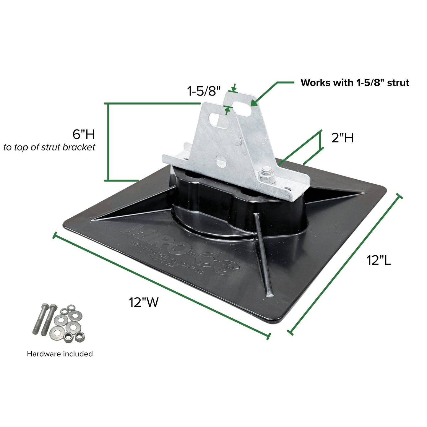 12x12 VersaBase w/1-5/8" Strut Bracket