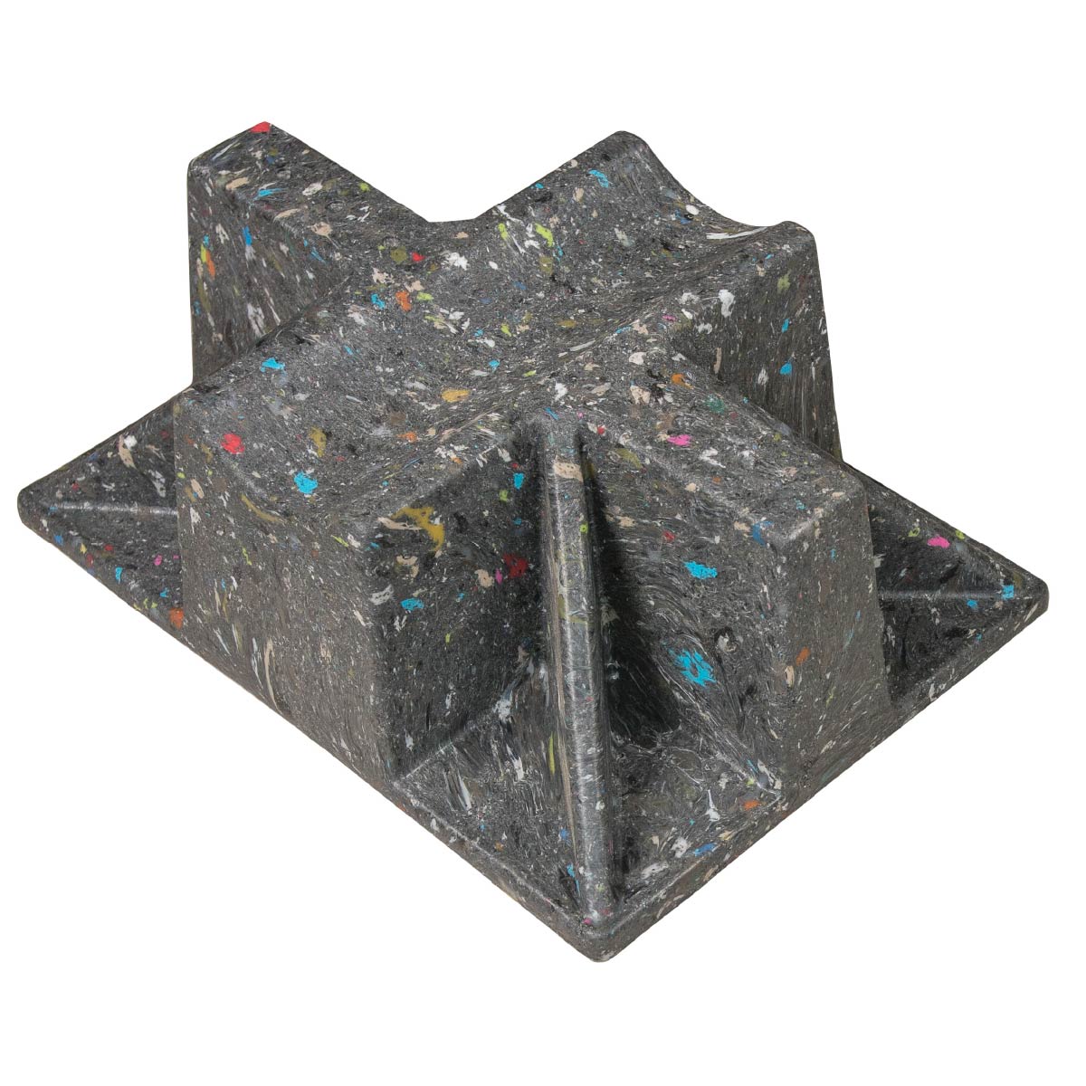 Rooftop pipe saddle support made from recycled plastic