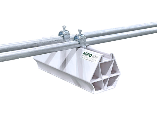 M-Hex rooftop pipe support with conduit