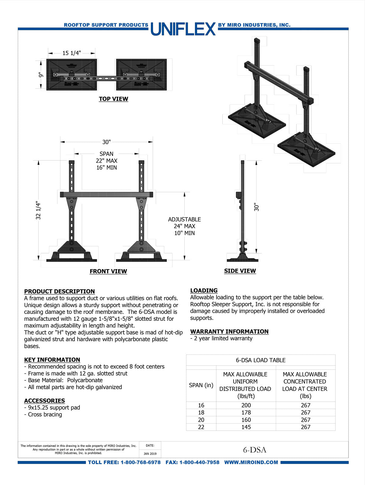 6-DSA Rooftop Duct Support