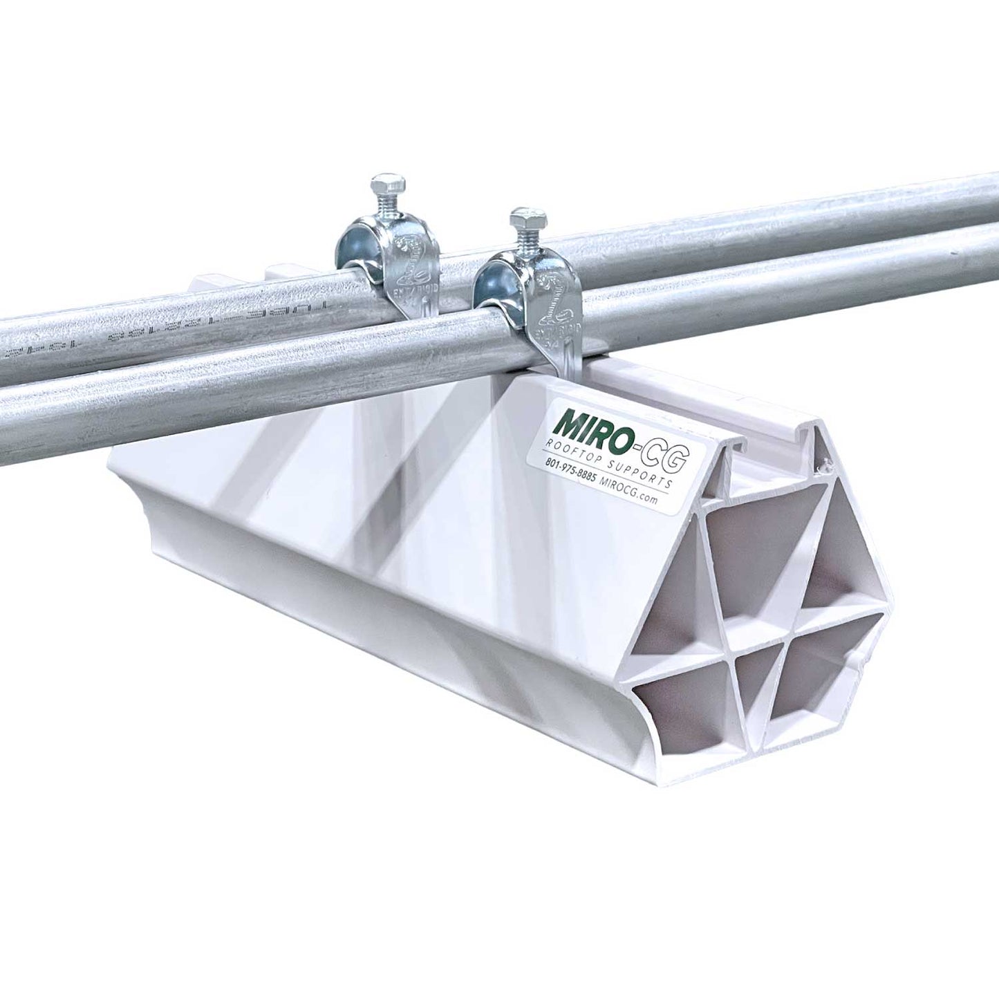 36" M-Hex Rooftop Pipe Support with Strut (Case of 4) | Can Be Cut to Size